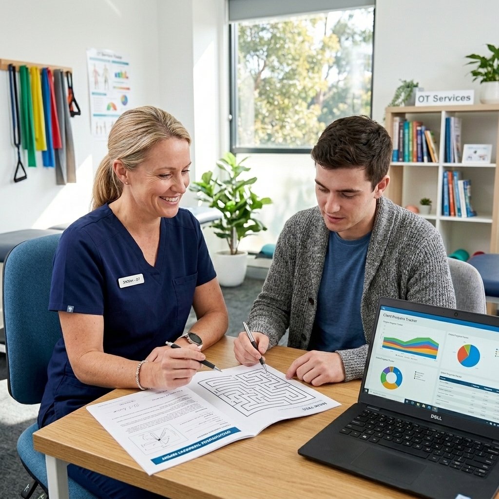 Occupational therapist with senior driver