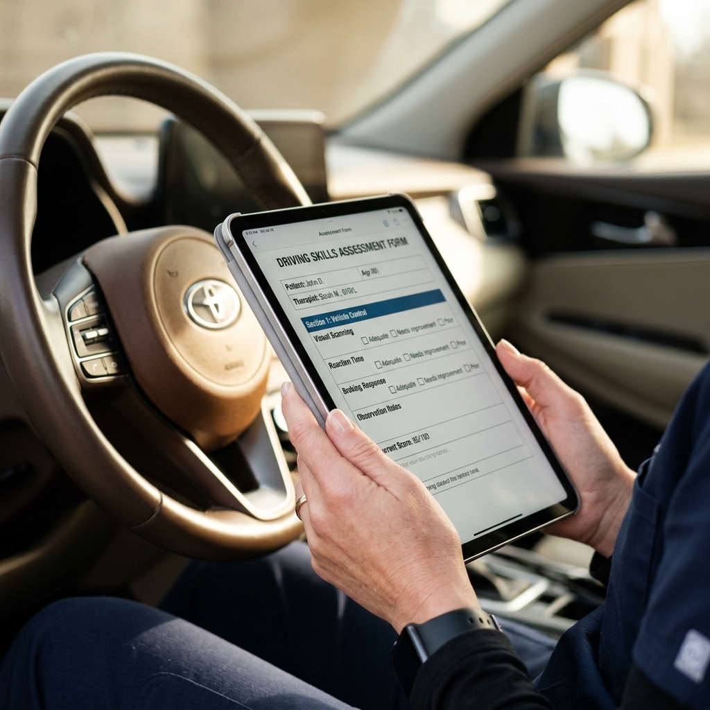 Tablet assessment in car